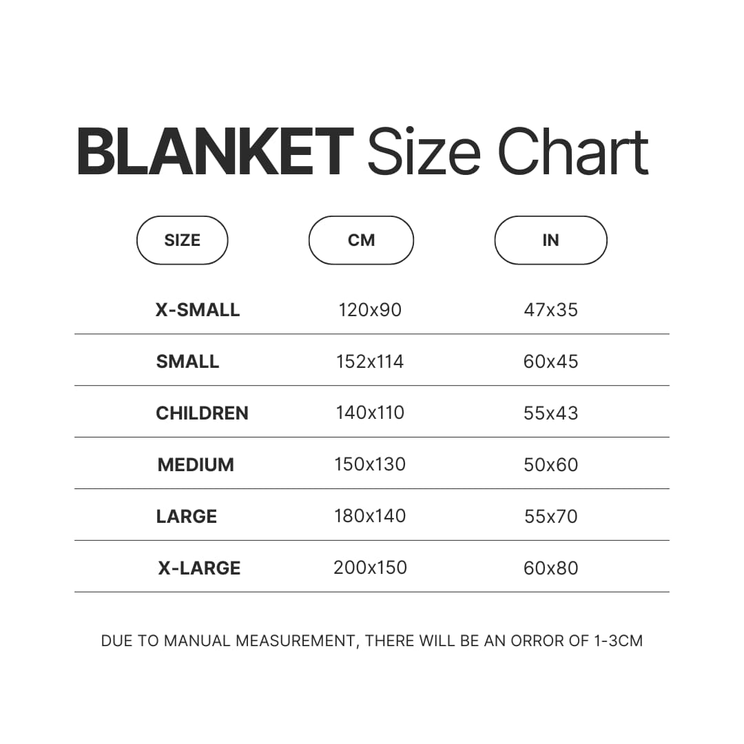 Blanket Size Chart - Sakamoto Days Merch