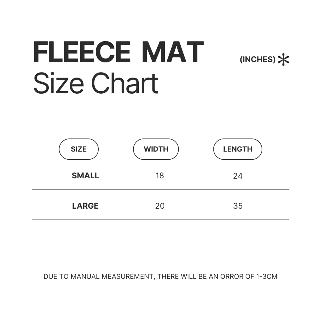 Fleece Mat Size Chart - Sakamoto Days Merch