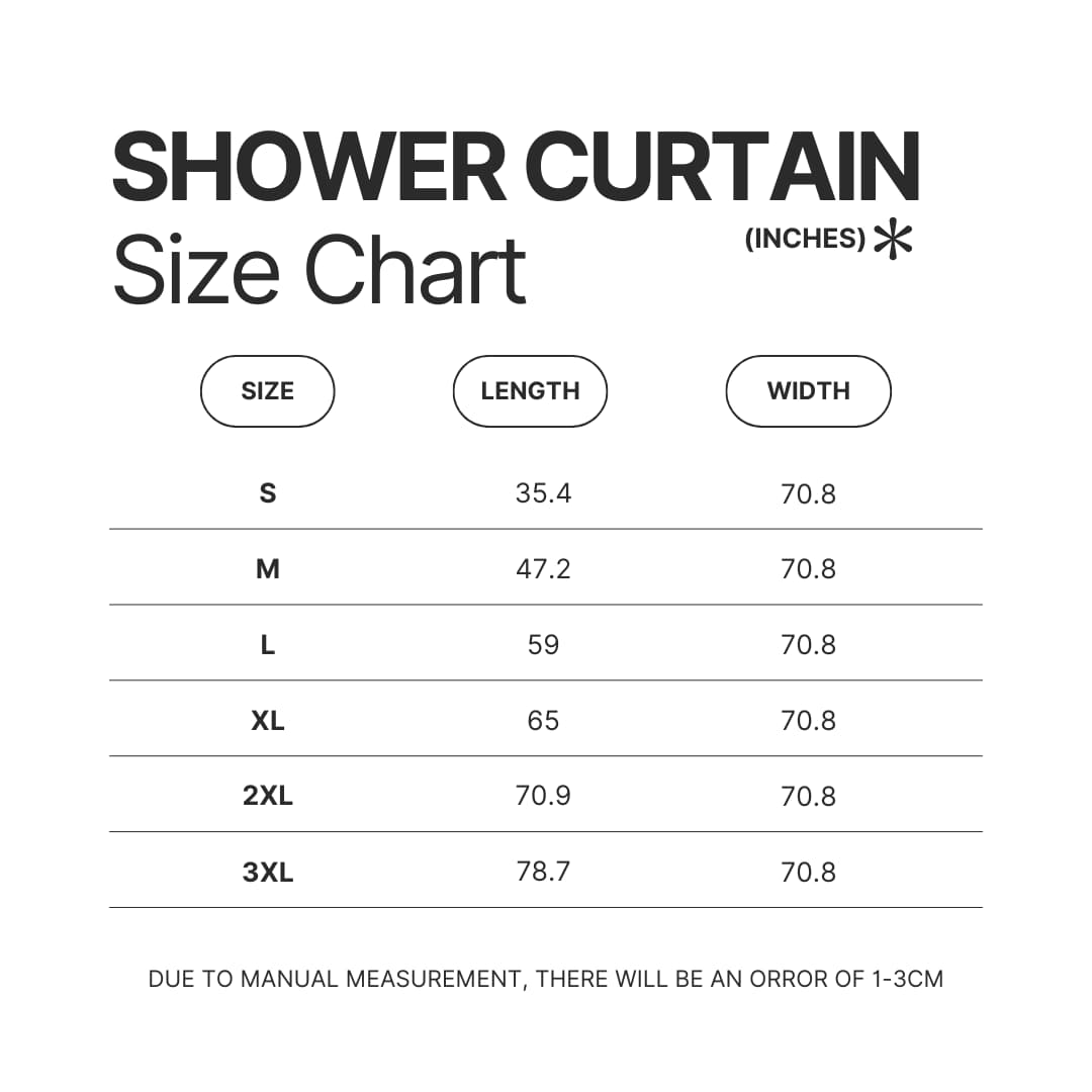 Shower Curtain Size Chart - Sakamoto Days Merch
