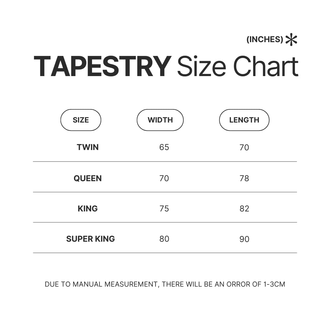 Tapestry Size Chart - Sakamoto Days Merch