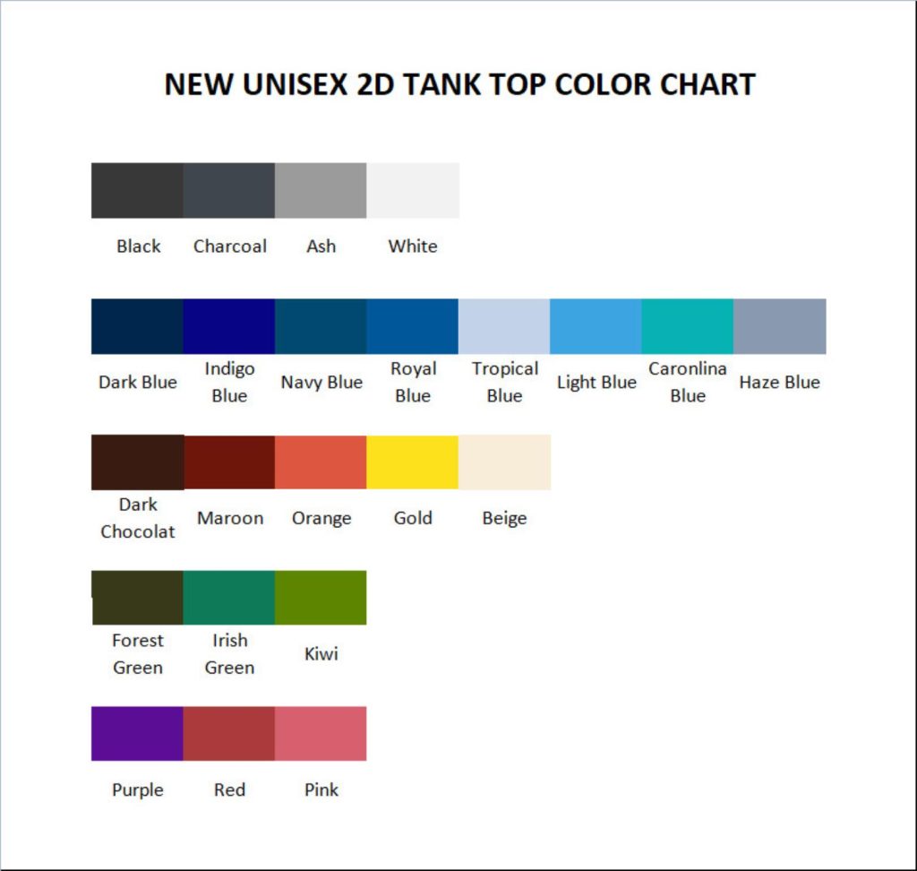 tank top color chart - Sakamoto Days Merch